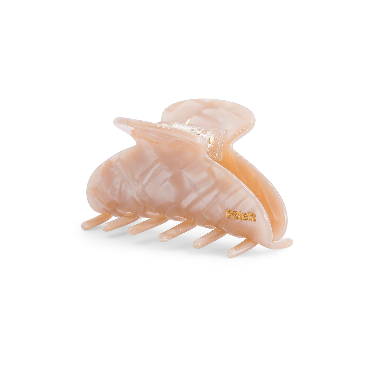 Pince à cheveux beige en acétate, coloris Cachemire, vue de profil