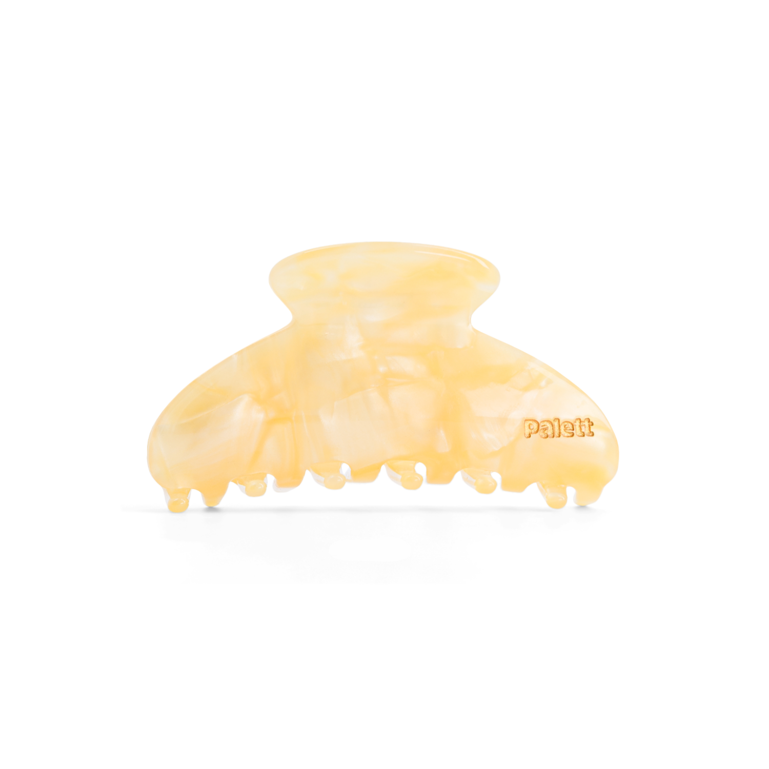 Pince à cheveux jaune en acétate, coloris Citron, vue de face