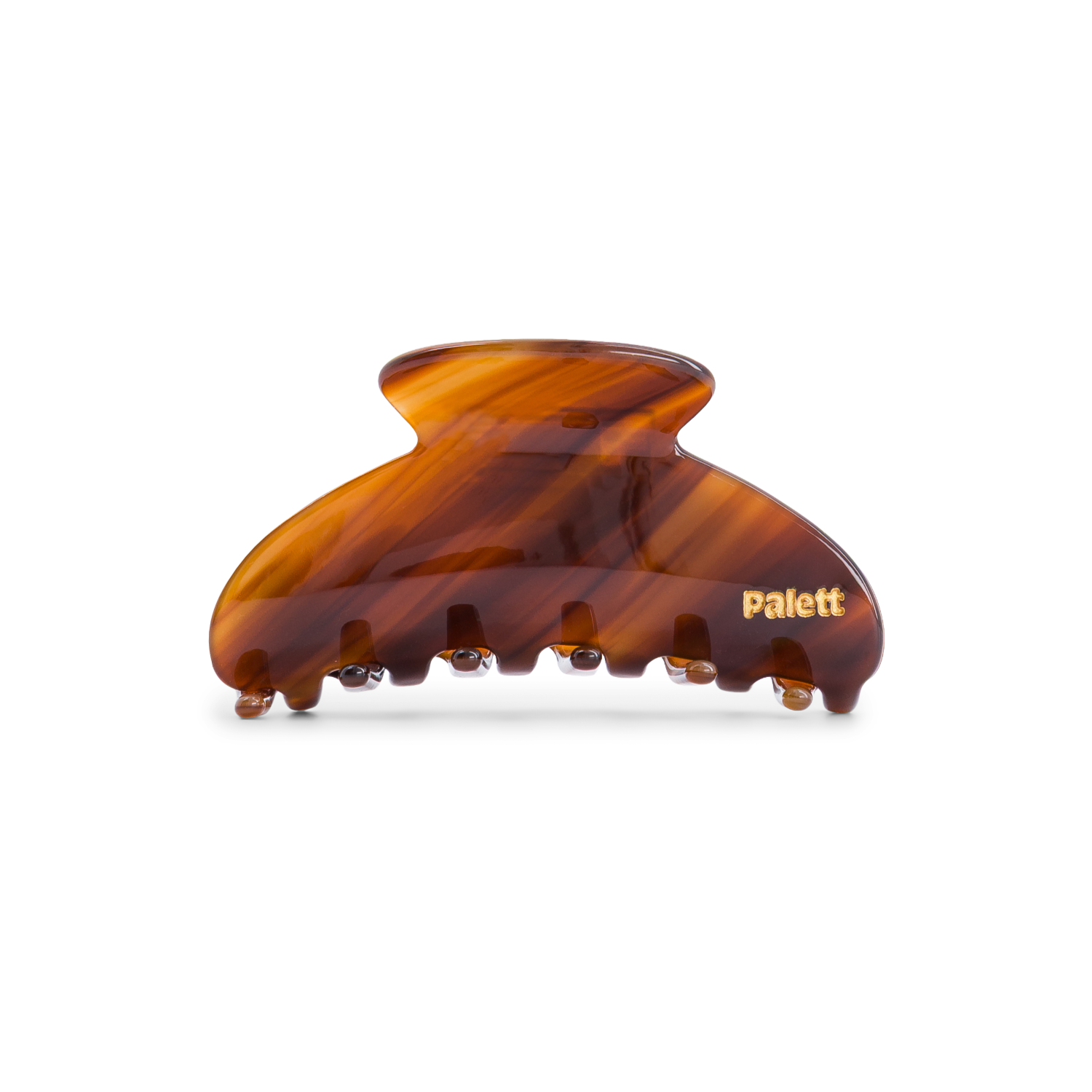 Pince à cheveux marron en acétate, coloris Acajou, vue de face